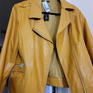 Plus Size Faux Leather Moto Jacket